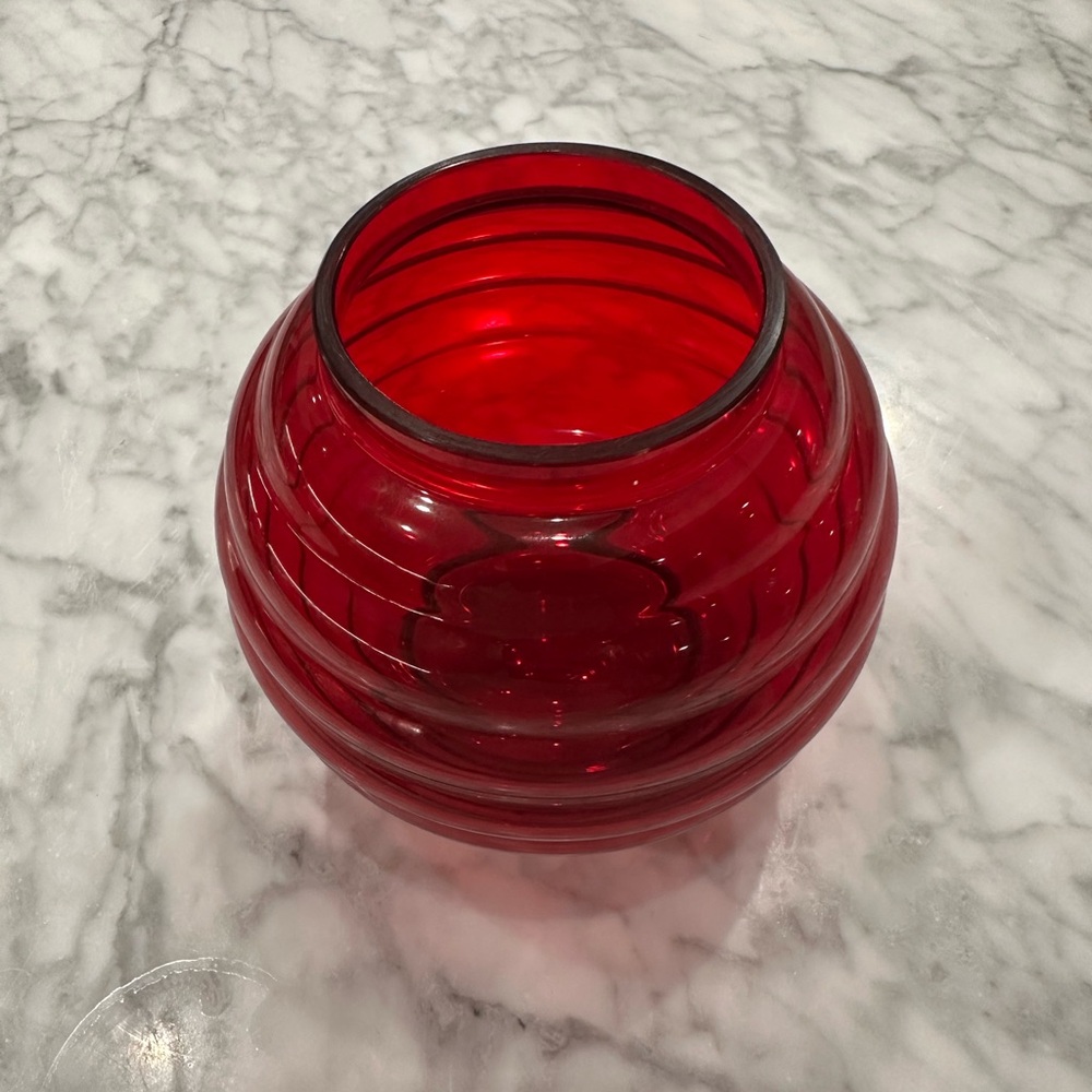 Antique Elegant Red Glass Vase